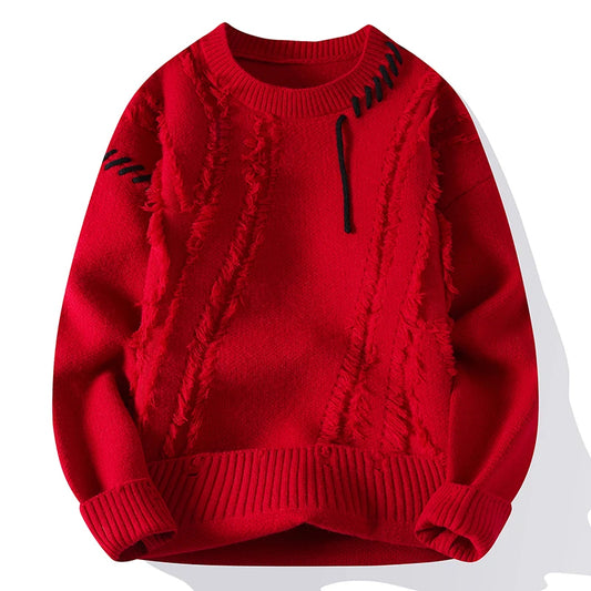 Winiter New Sweater Mens Cashmere Knitwear High End Luxury Thick Warm Men Pullover Pull Homme Fashion Casual Harajuku Sweaters