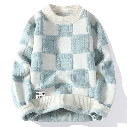 Clothing Men Sweater Harajuku Fashion Knitted Hip Hop Streetwear Pullover Oversized Casual O-Neck Vintage Sweaters