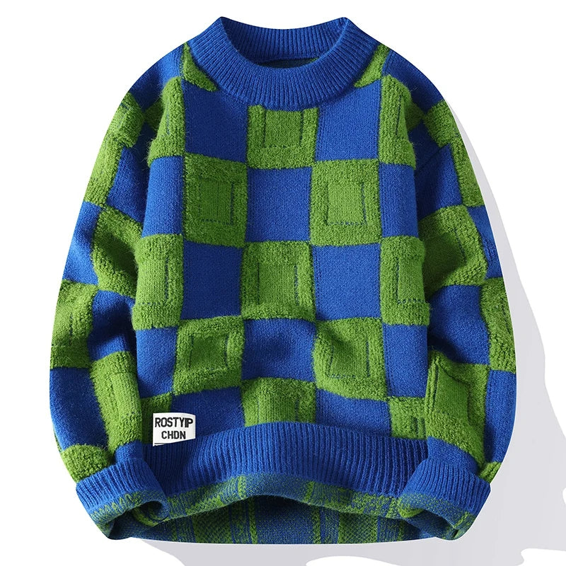 Clothing Men Sweater Harajuku Fashion Knitted Hip Hop Streetwear Pullover Oversized Casual O-Neck Vintage Sweaters