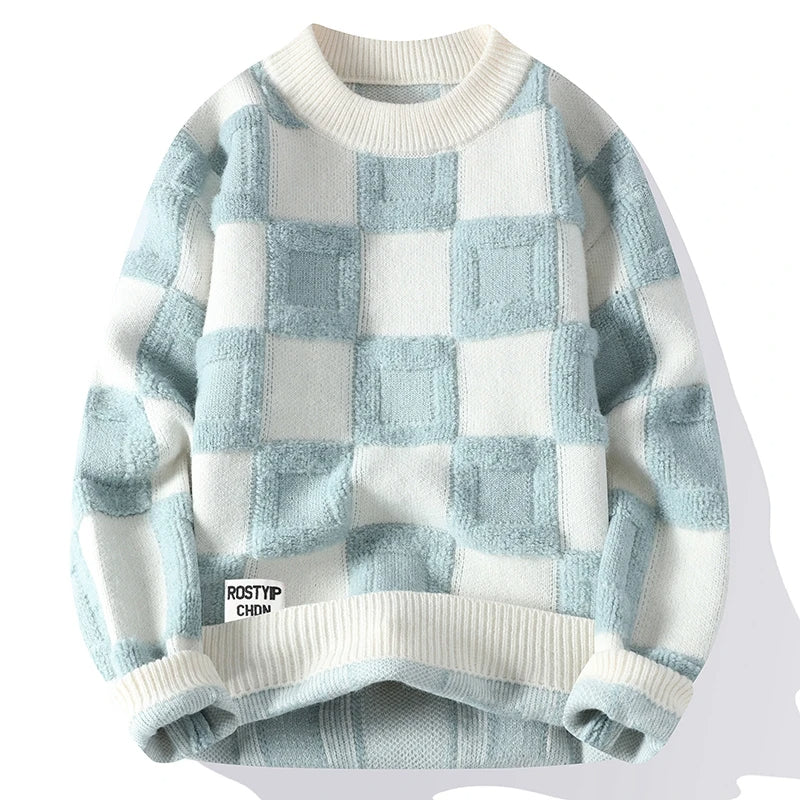 Clothing Men Sweater Harajuku Fashion Knitted Hip Hop Streetwear Pullover Oversized Casual O-Neck Vintage Sweaters